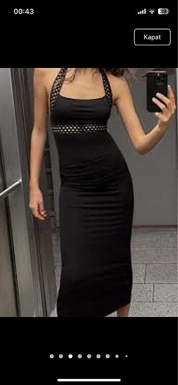 l Beden siyah Renk Zara polyamid Midi elbise