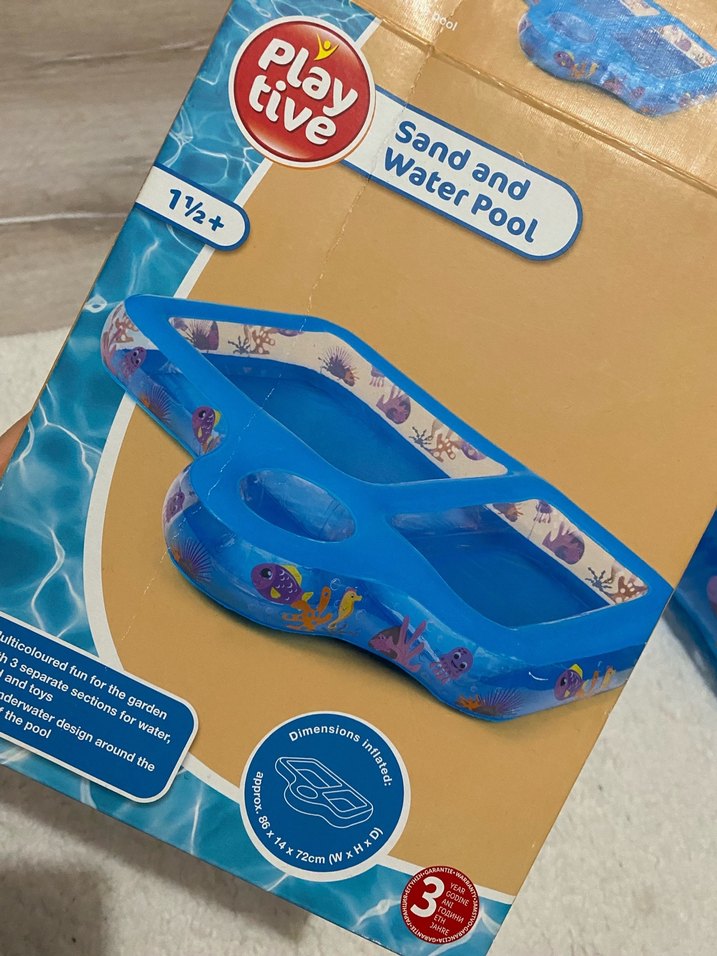 Mavi Şişme Çocuk Kum ve Su Havuzu - Görsel 3