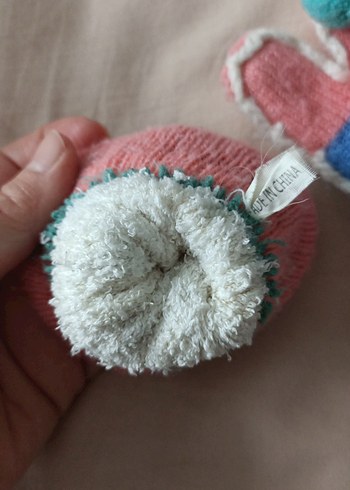 Kız Çocuk Renkli Nakışlı Örgü Eldiven - Görsel 4