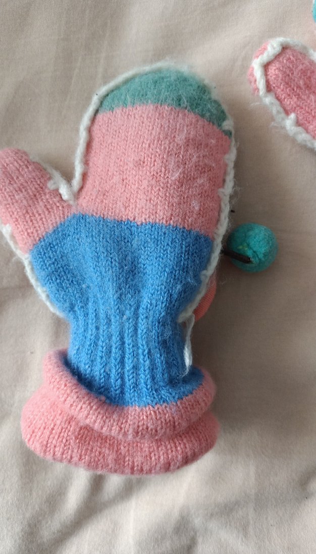 Kız Çocuk Renkli Nakışlı Örgü Eldiven - Görsel 5