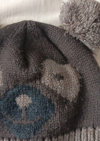 Gri Nakışlı Erkek Triko Bere ve Eldiven Seti - Görsel 3