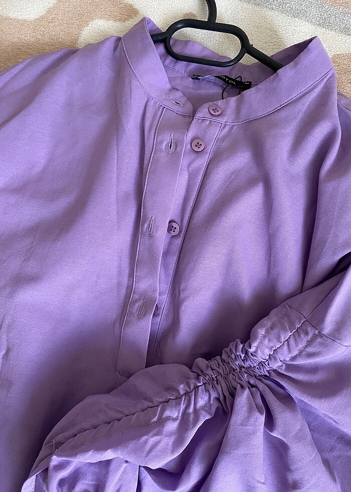 MOR KOLLARI BÜZGÜLÜ GÖMLEK - Görsel 2