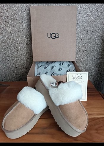 Bej Süet Kürklü Kadın Terlik - Görsel 3