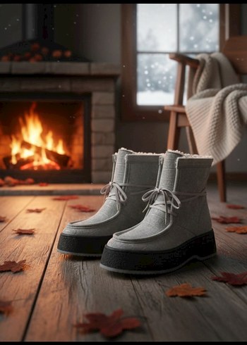 Kürklü Dolgu Topuk Botlar - Görsel 5