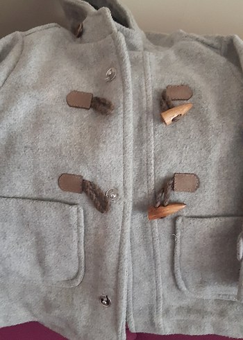 Düğmeli Gri Yün kaban hiç bir deformesi yoktur cuzi bir indirim - Görsel 4