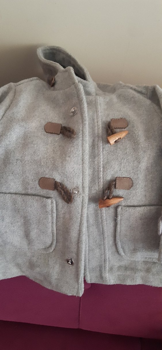 Düğmeli Gri Yün kaban hiç bir deformesi yoktur cuzi bir indirim - Görsel 4