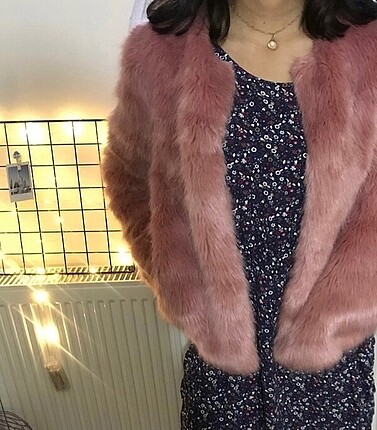 Bershka suni pembe kürk