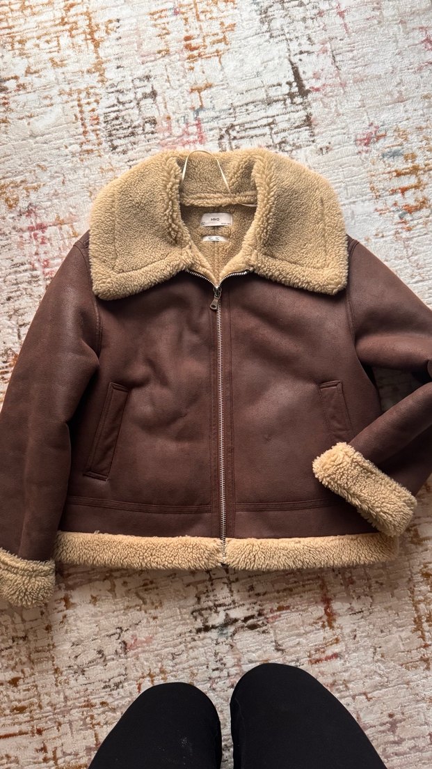 Kahverengi Süet Kürk Detaylı Kadın Ceket - Görsel 2