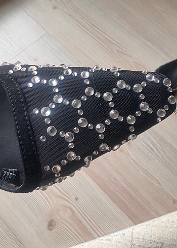 Payetli Siyah Stiletto Kadın Abiye Ayakkabı - Görsel 2