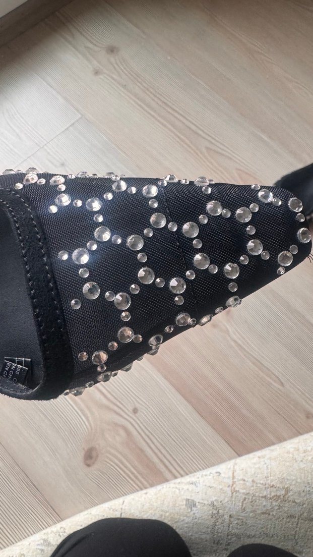 Payetli Siyah Stiletto Kadın Abiye Ayakkabı - Görsel 2