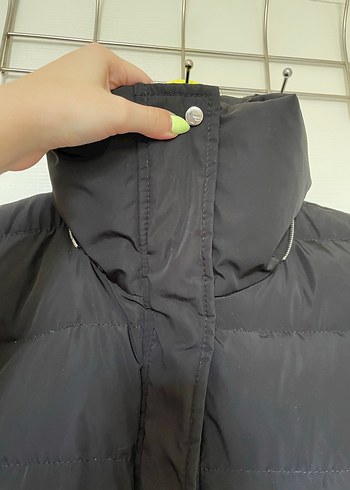 Fermuarlı Siyah Yüksek Yakalı Kadın Mont - Görsel 3