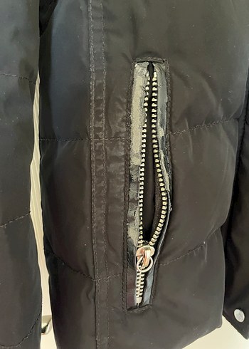 Fermuarlı Siyah Yüksek Yakalı Kadın Mont - Görsel 5