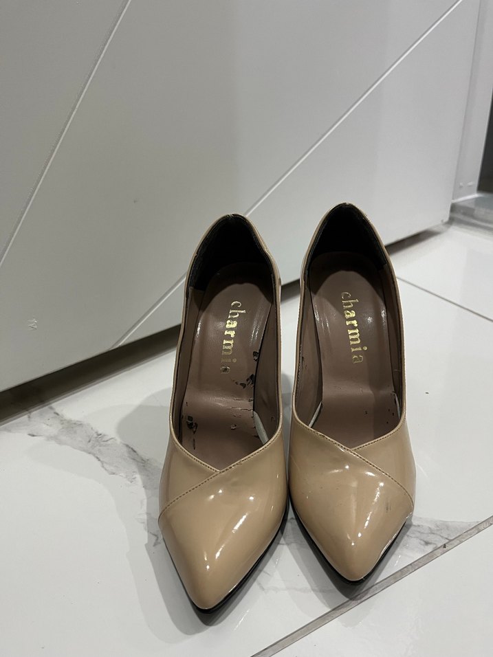 Bej Rugan Stiletto Topuklu Kadın Ayakkabı - Görsel 2