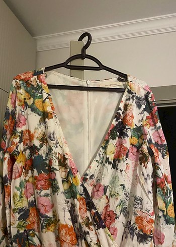 Çiçek Desenli V Yaka Bohem Tulum - Görsel 3