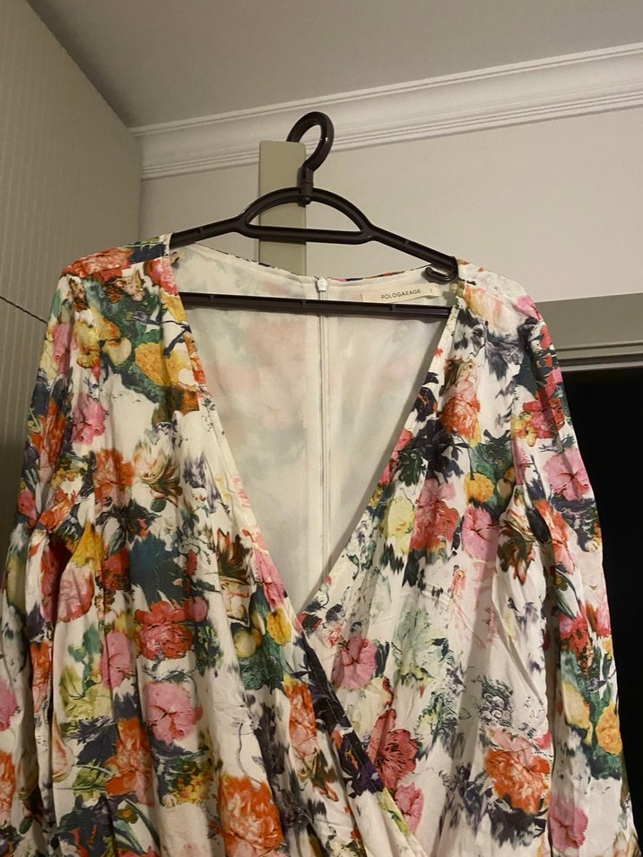 Çiçek Desenli V Yaka Bohem Tulum - Görsel 3