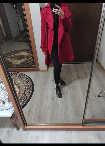 l Beden kırmızı Renk kırmızı kaban palto