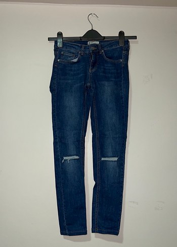 Kadın Koyu Lacivert Midi Denim Jean