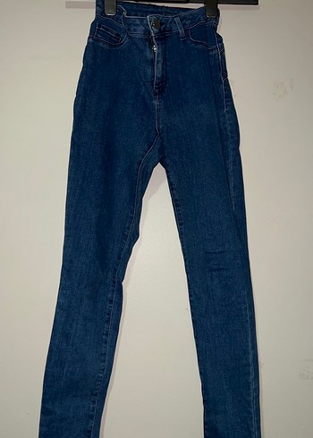 Koyu Mavi Kadın Slim Fit Midi Boy Jean