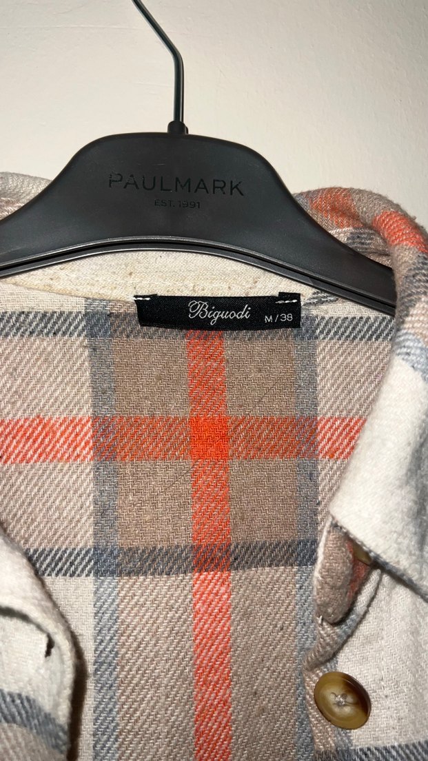 Gri Ekose Düğmeli Uzun Kollu Kadın Gömlek - Görsel 2