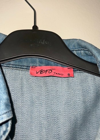 s Beden Düğmeli Kolsuz Mavi Denim Ceket