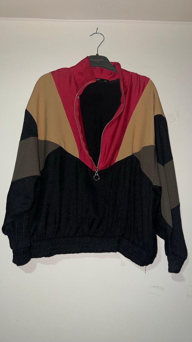 Kadın Çok Renkli Kısa Fermuarlı Gömlek - Görsel 2