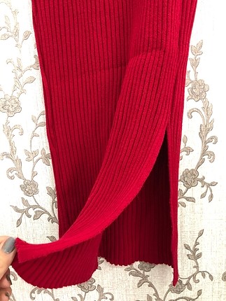 s Beden Kırmızı triko kullanışlı elbise 