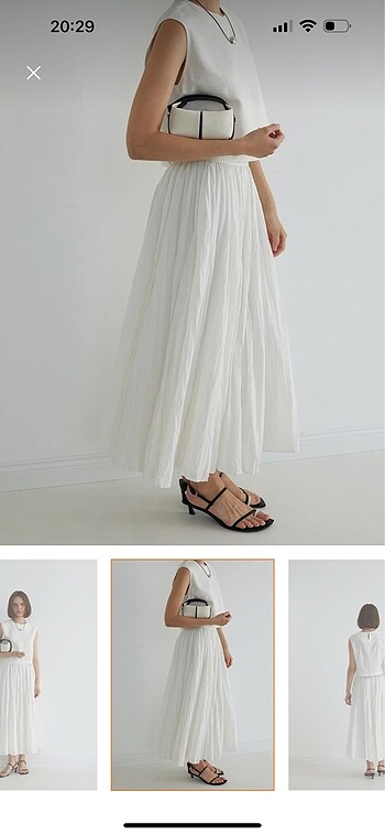 Suud Collection Suud collection ekru donette piliseli etek