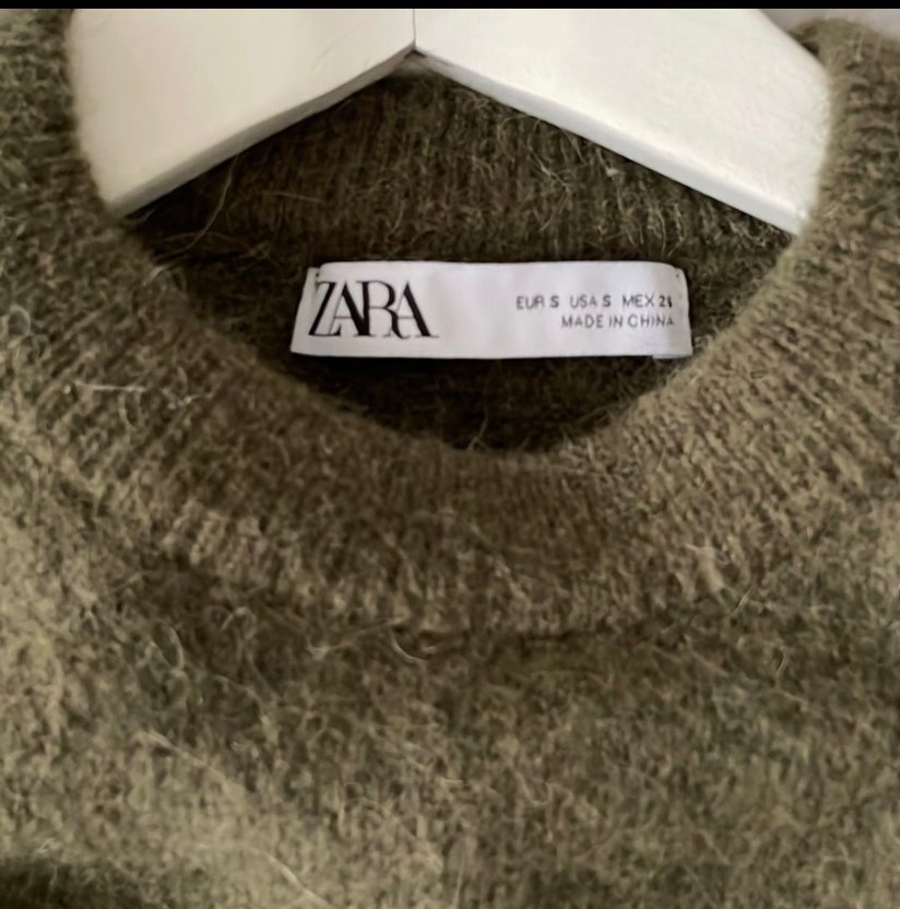 Kadın haki Yünlü Bisiklet Yaka Kazak - Görsel 2