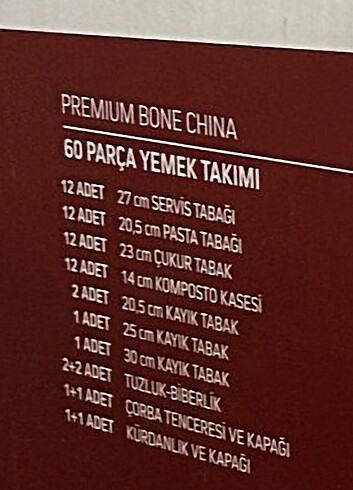Beden Yemek takimi