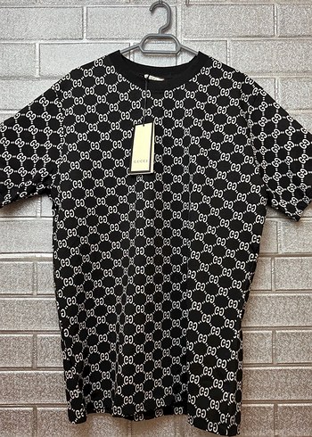 Gucci Siyah Baskılı Erkek Oversize Tişört