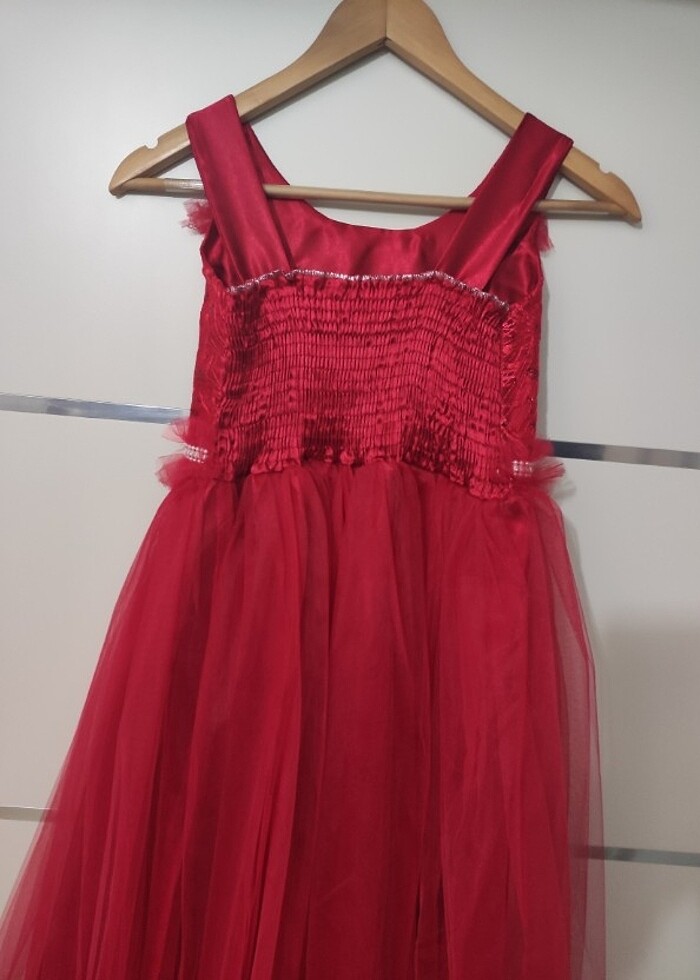 Kız çocuk kırmızı abiye  - Görsel 2