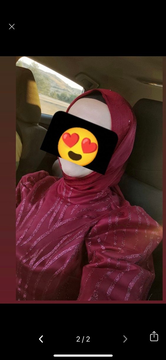 Bordo Uzun Kollu Drapeli Tesettür Abiye - Görsel 2