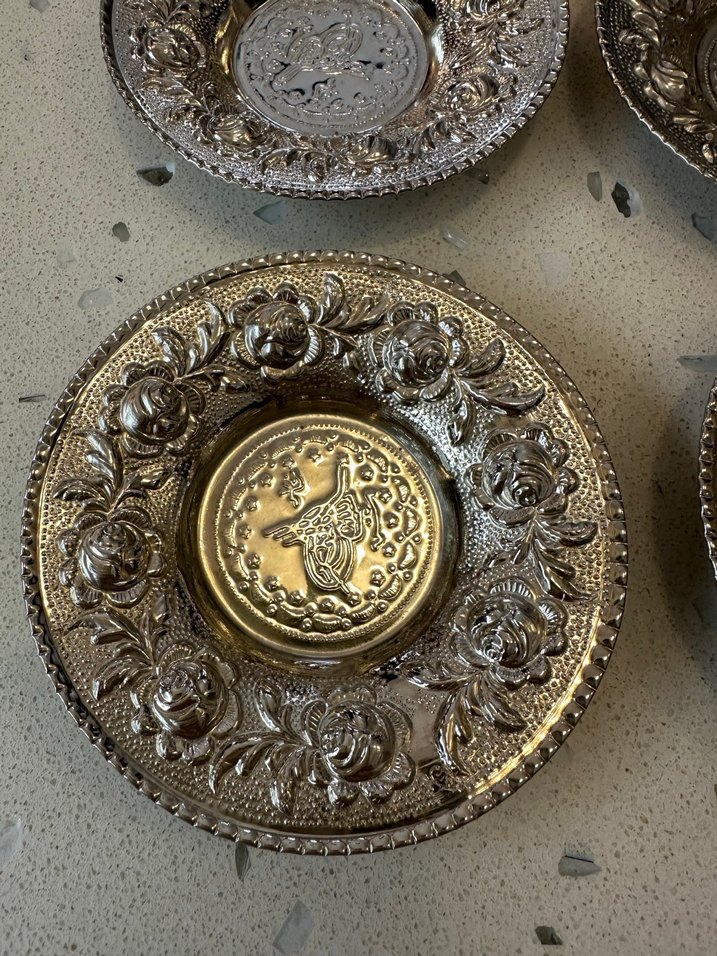 Vintage gümüş 6 çay  tabağı - Görsel 2