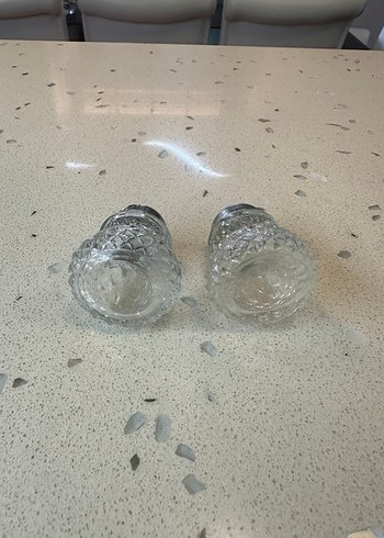 Gri Kapaklı Cam Tuzluk ve Biberlik Seti - Görsel 2