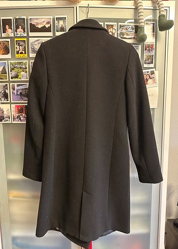 Zara Düğmeli Siyah Klasik Kaban - Görsel 3