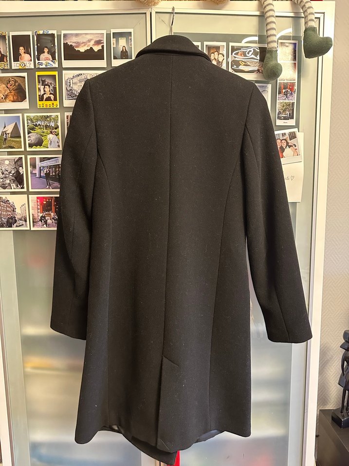 Zara Düğmeli Siyah Klasik Kaban - Görsel 3