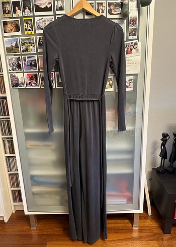 Urban Outfiters Uzun Kollu Gri Drapeli Uzun Tulum - Görsel 4