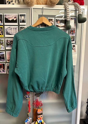 Les Benjamins Yeşil Kadın Salaş Sweatshirt - Görsel 2