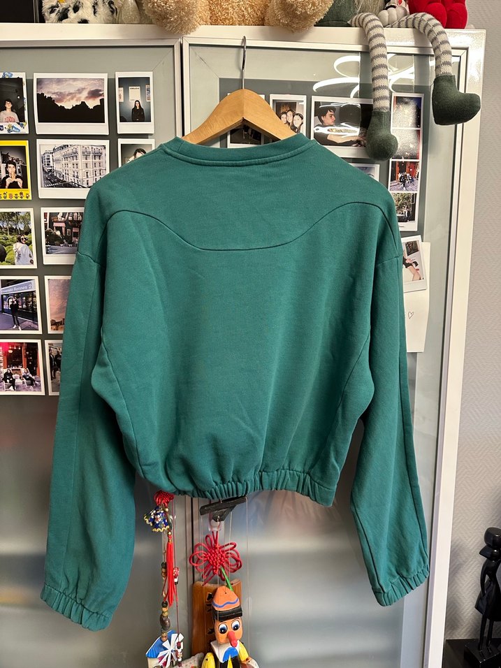 Les Benjamins Yeşil Kadın Salaş Sweatshirt - Görsel 2