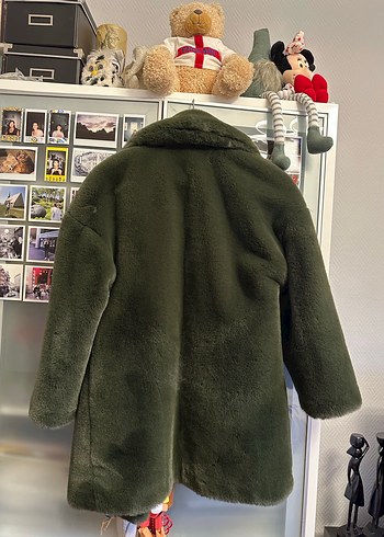 Kadın Haki Uzun Peluş Zara Kaban - Görsel 3