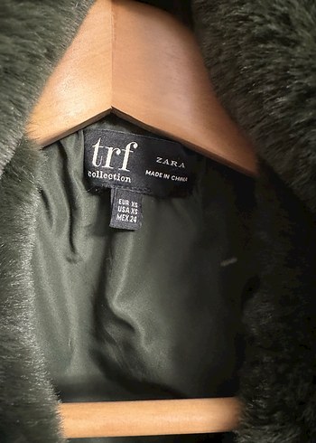 Kadın Haki Uzun Peluş Zara Kaban - Görsel 2