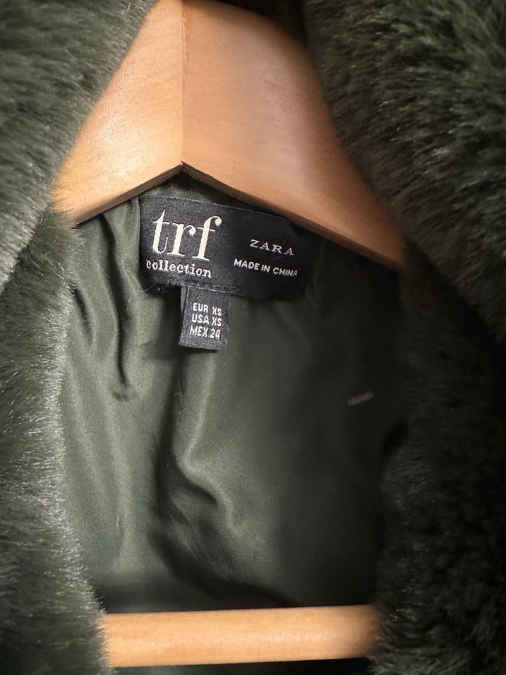 Kadın Haki Uzun Peluş Zara Kaban - Görsel 2