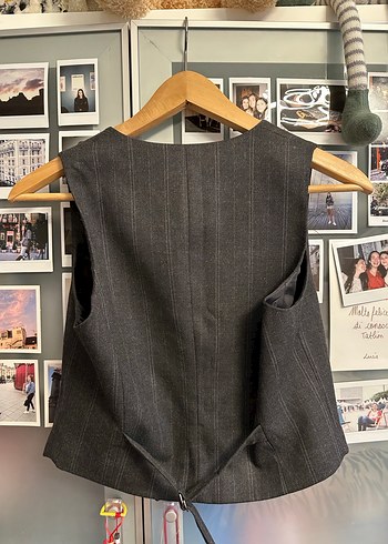 Koton Düğmeli Gri Denim Kadın Yelek - Görsel 3