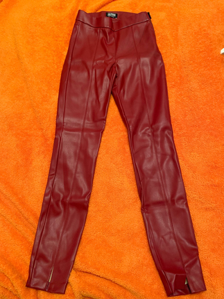 Zara bordo deri tayt