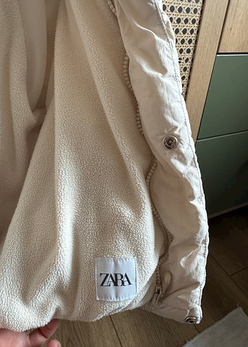 Düğmeli krem Kız Çocuk Mont - Görsel 2