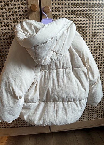 Düğmeli krem Kız Çocuk Mont - Görsel 3