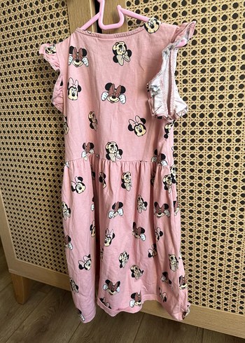 Pull and Bear Kız Çocuk Pembe Fırfırlı Kısa Kollu Elbise
