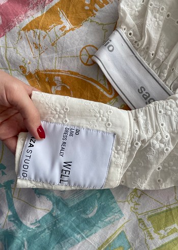 Beyaz Nakışlı Keten Bohem Gömlek sagaza - Görsel 5