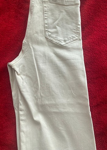 Mango Kadın Beyaz Keten Midi Pantolon - Görsel 5