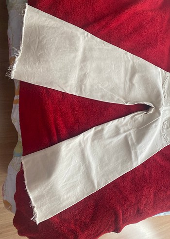 Mango Kadın Beyaz Keten Midi Pantolon - Görsel 4